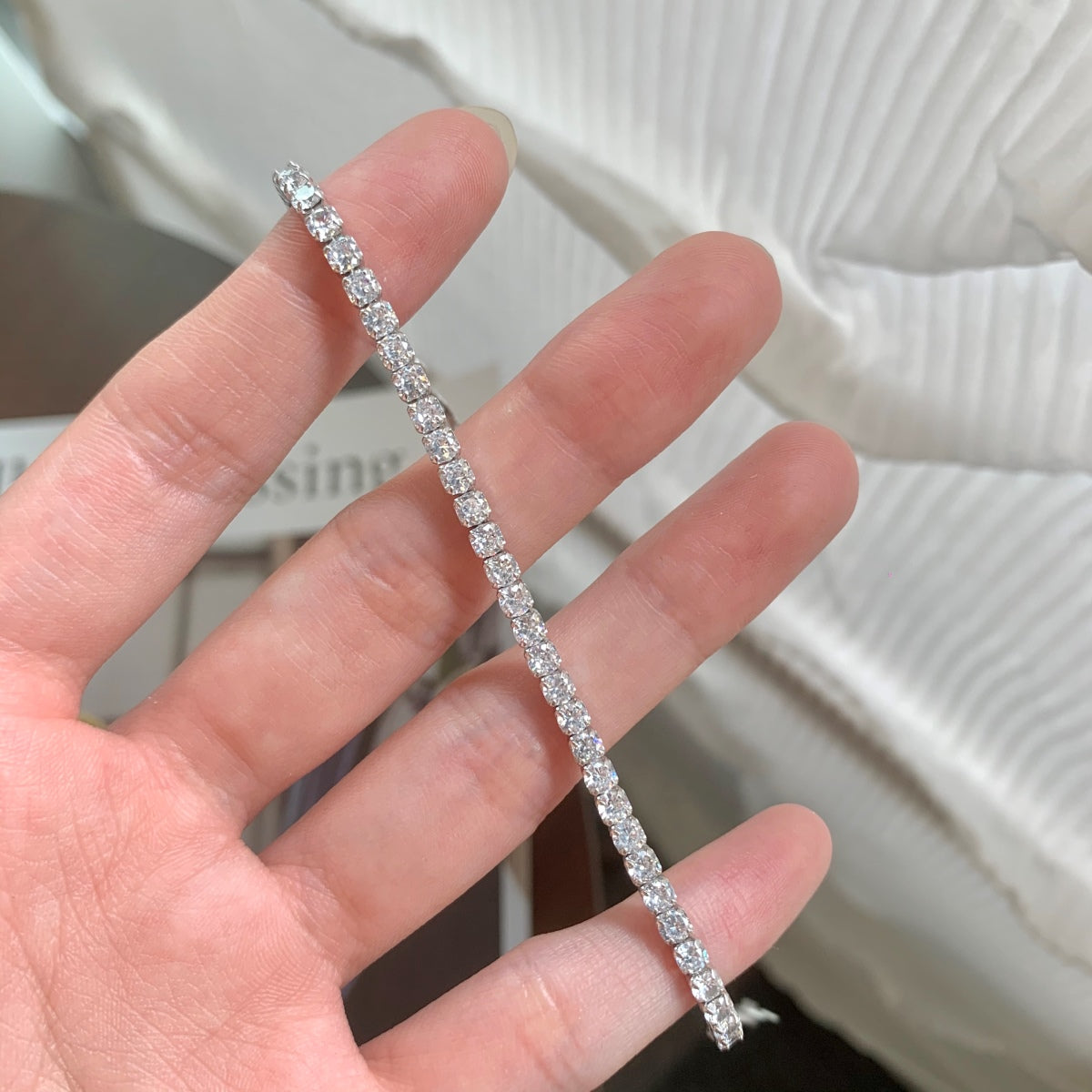 [CiCi]Sparkling Round Cut Daily Bracelet