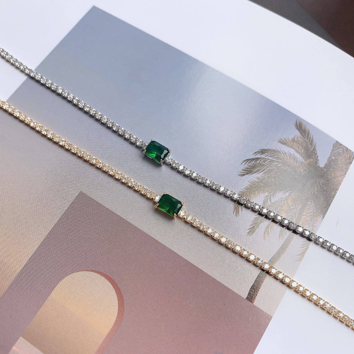 [CiCi]1.0 Carat Unique Emerald Cut Banquet Bracelet