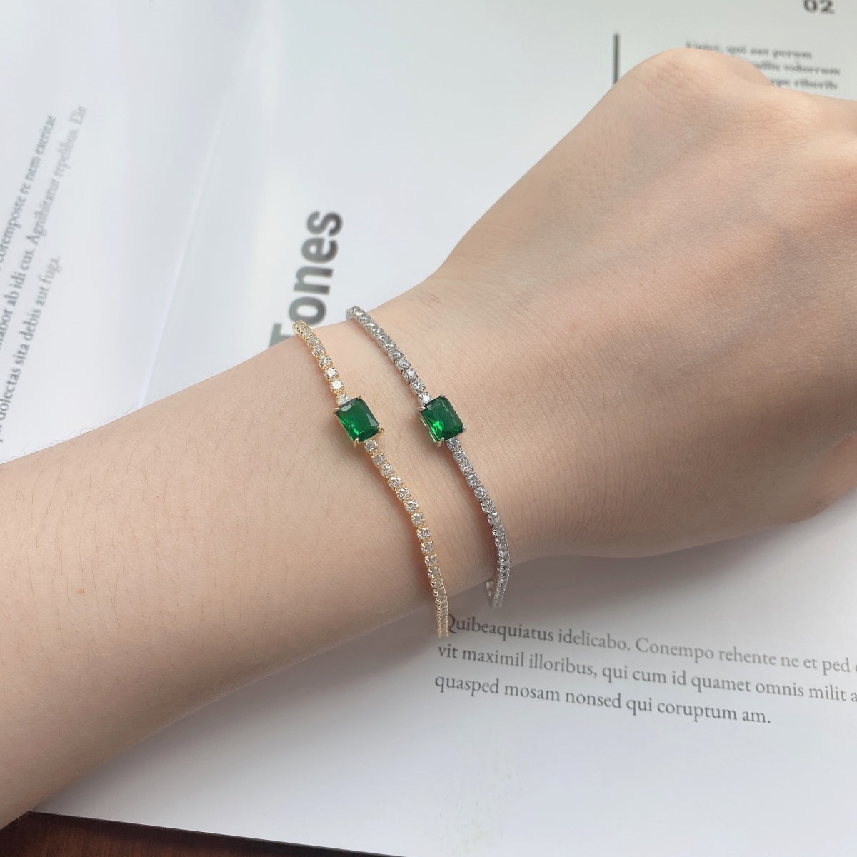 [CiCi]1.0 Carat Unique Emerald Cut Banquet Bracelet