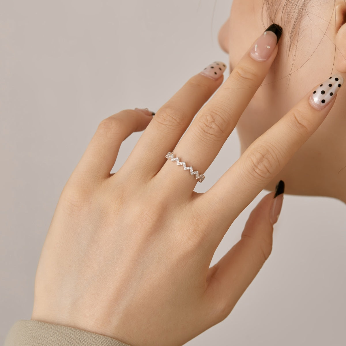 [CiCi]Delicate Enchanting Wave Shape Daily Ring