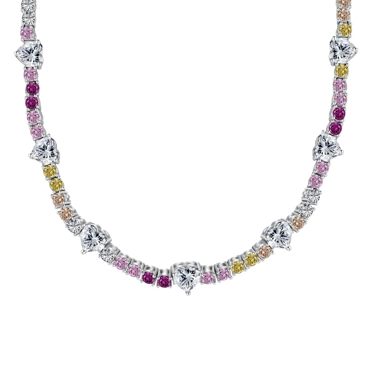 [CiCi]Delicate Colorful Rainbow Tennis Chain