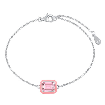[CiCi]2.0 Carat Sparkling Colorful Emerald Cut Daily Bracelet
