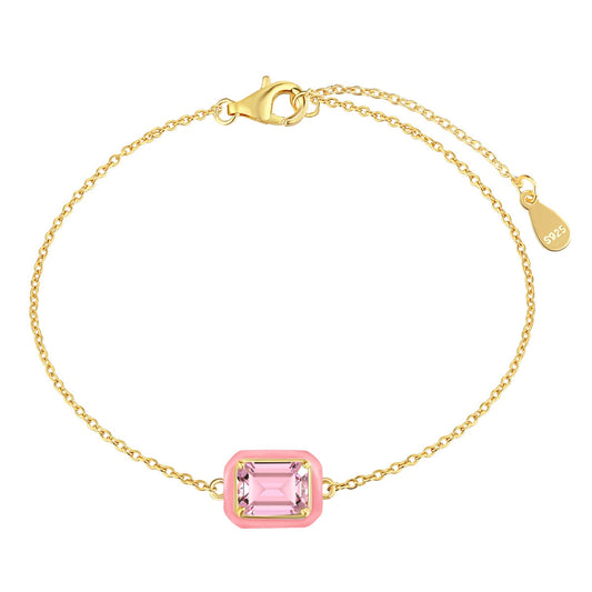 [CiCi]2.0 Carat Sparkling Colorful Emerald Cut Daily Bracelet