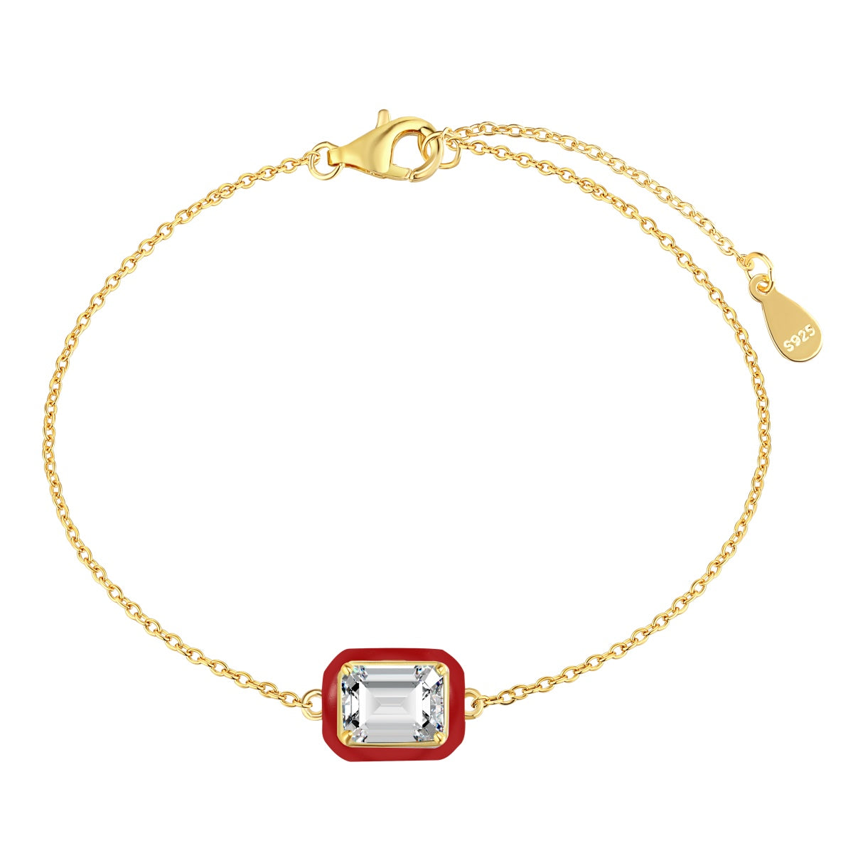 [CiCi]2.0 Carat Sparkling Colorful Emerald Cut Daily Bracelet