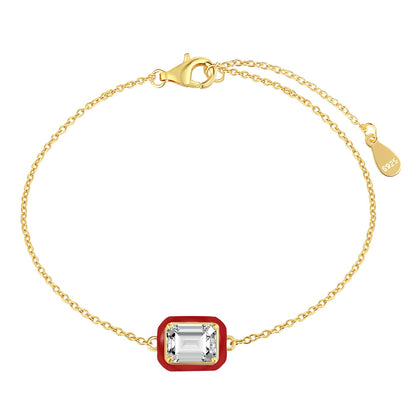 [CiCi]2.0 Carat Sparkling Colorful Emerald Cut Daily Bracelet