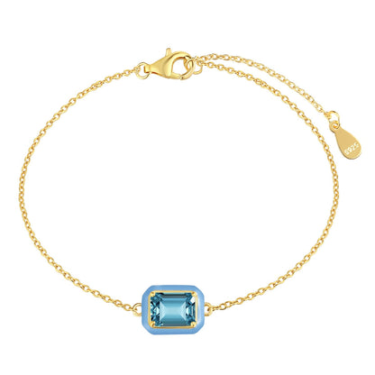 [CiCi]2.0 Carat Sparkling Colorful Emerald Cut Daily Bracelet
