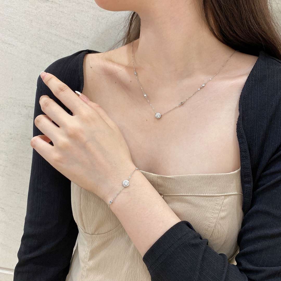 [CiCi]Dazzling Round Cut Shape Bracelet