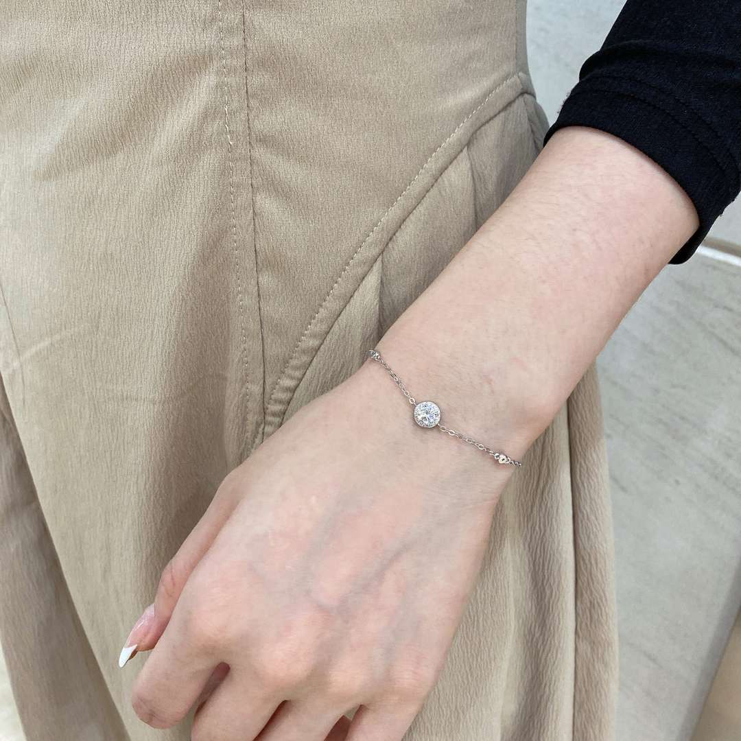 [CiCi]Dazzling Round Cut Shape Bracelet