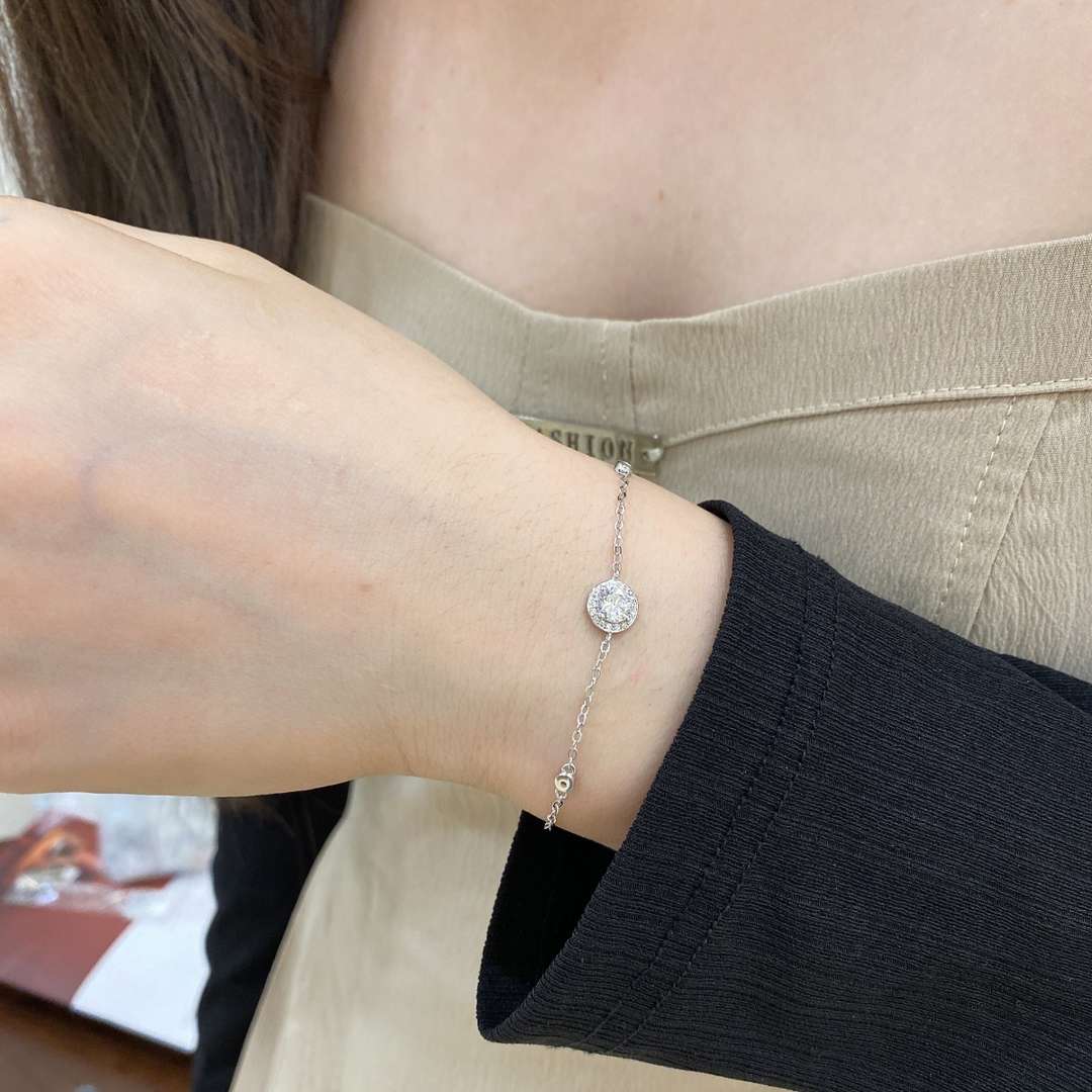 [CiCi]Dazzling Round Cut Shape Bracelet