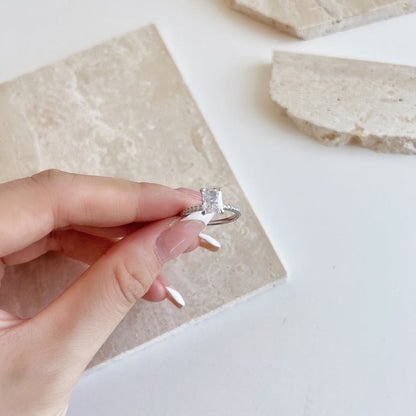[CiCi]2.0 Carat Dazzling Sparkling Radiant Cut Party Ring