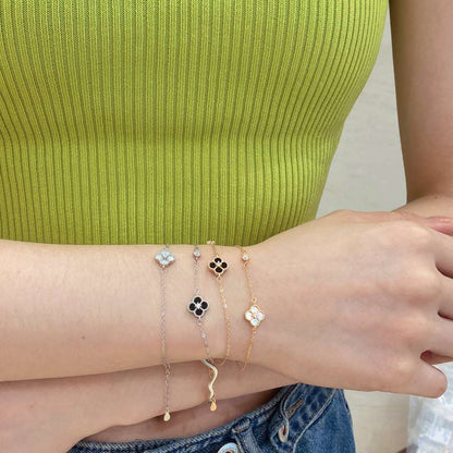 [CiCi]Delicate Four Leaf Clover Bracelet