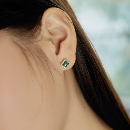 [CiCi]Four-Leaf Clover Flower Shaped Earrings