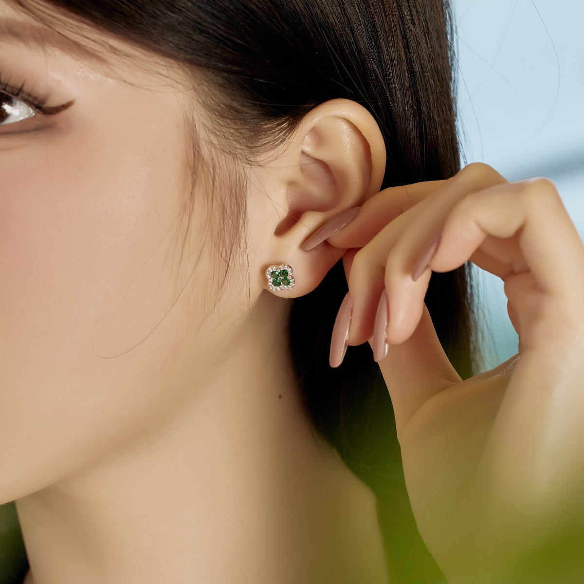 [CiCi]Four-Leaf Clover Flower Shaped Earrings