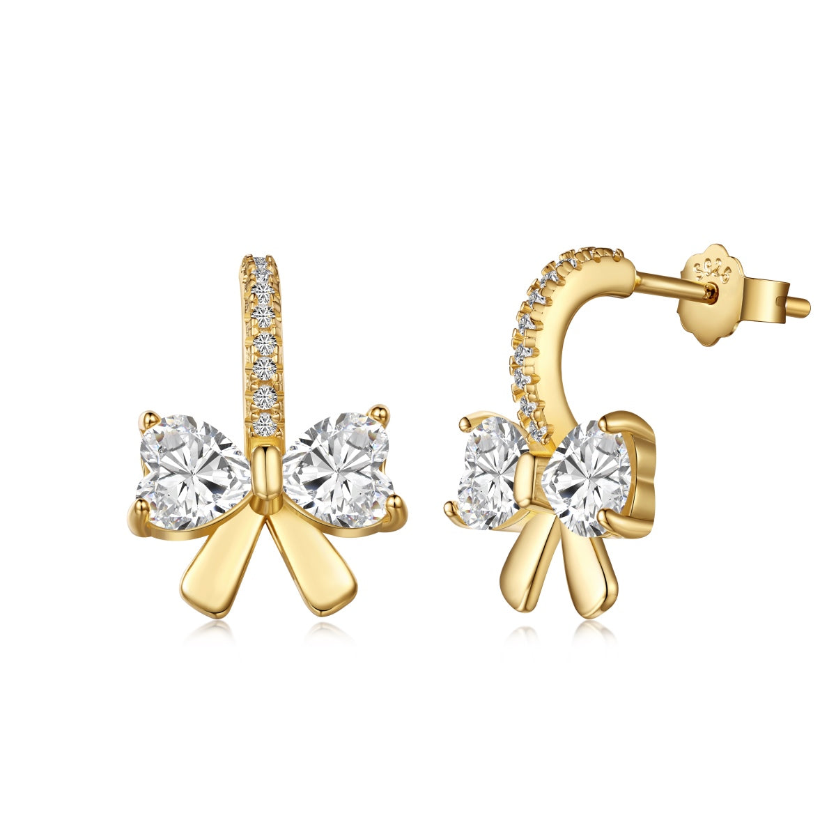 [CiCi]Exquisite Earrings With Heart-Shaped Bow Design