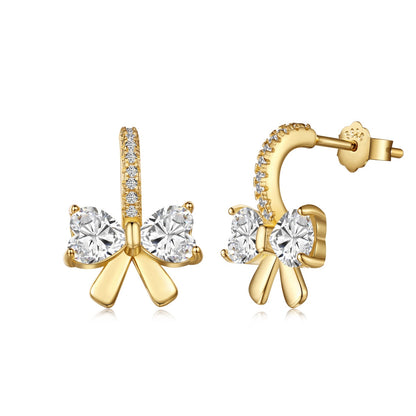 [CiCi]Exquisite Earrings With Heart-Shaped Bow Design