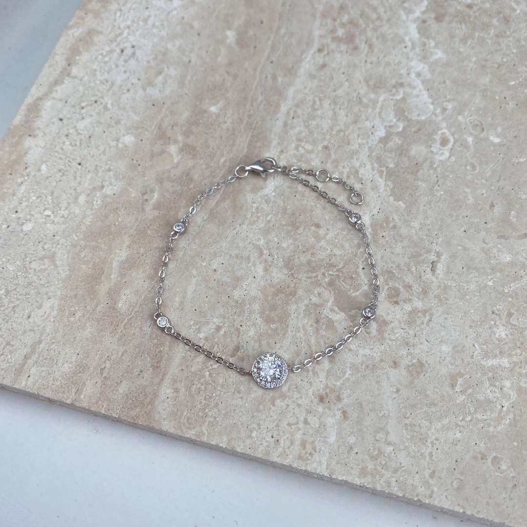 [CiCi]Dazzling Round Cut Shape Bracelet