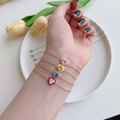 [CiCi]Sparkling Romantic Heart Shape Lover Bracelet