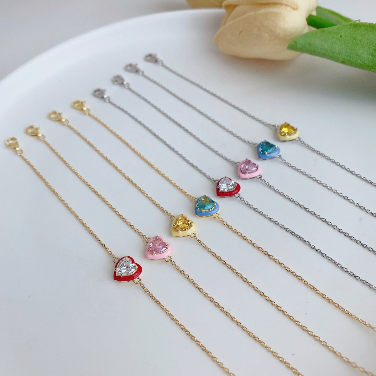 [CiCi]Sparkling Romantic Heart Shape Lover Bracelet