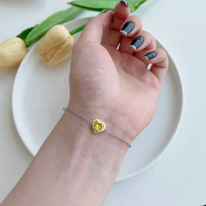 [CiCi]Sparkling Romantic Heart Shape Lover Bracelet