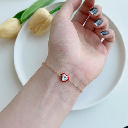 [CiCi]Sparkling Romantic Heart Shape Lover Bracelet