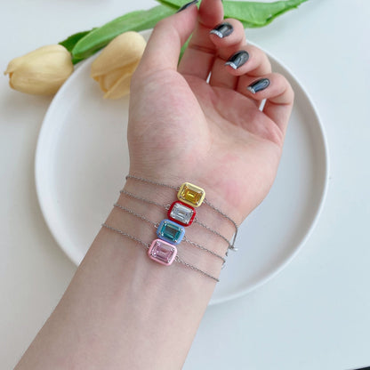 [CiCi]2.0 Carat Sparkling Colorful Emerald Cut Daily Bracelet