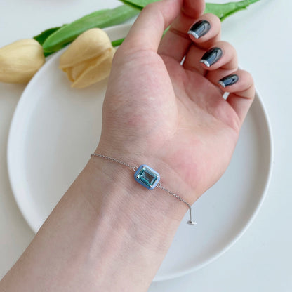 [CiCi]2.0 Carat Sparkling Colorful Emerald Cut Daily Bracelet