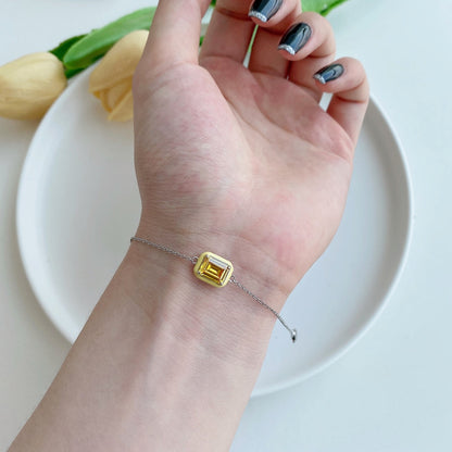 [CiCi]2.0 Carat Sparkling Colorful Emerald Cut Daily Bracelet