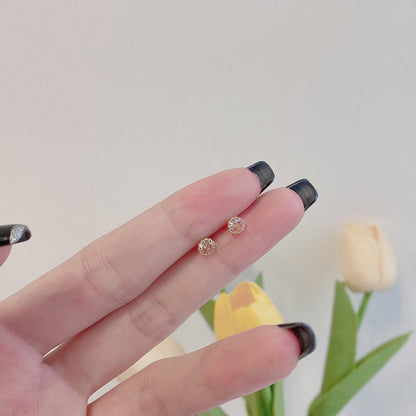 [CiCi]Sparkling Colorful Round Shape Earrings