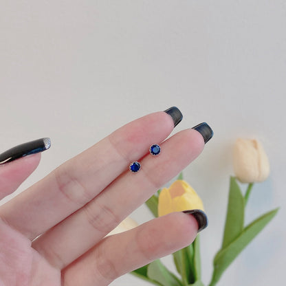 [CiCi]Sparkling Colorful Round Shape Earrings