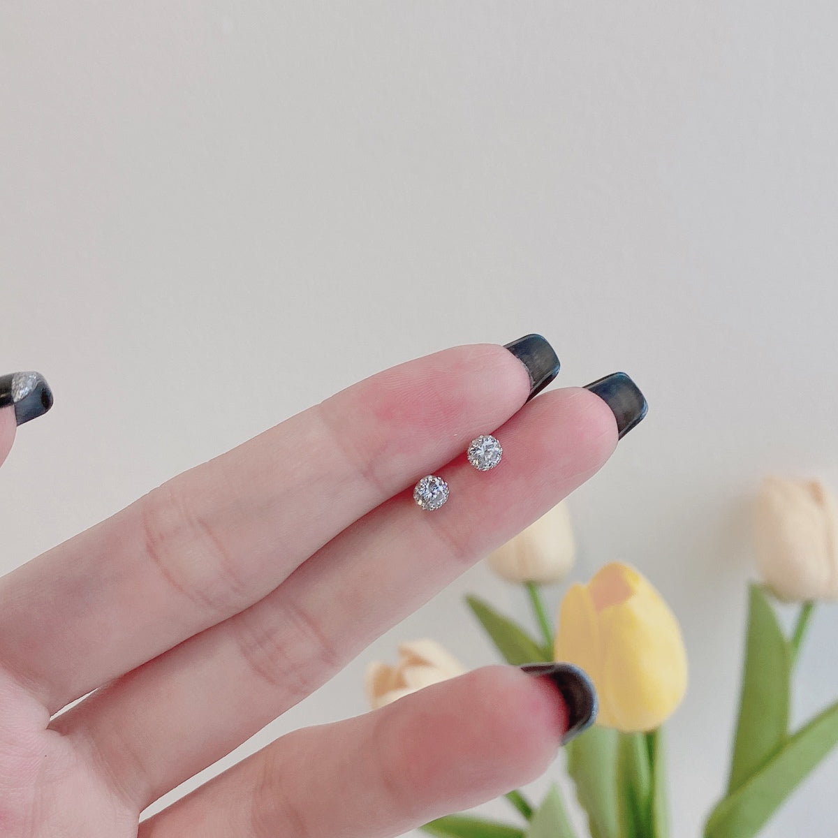 [CiCi]Sparkling Colorful Round Shape Earrings