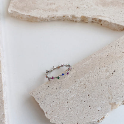 [CiCi]Radiant Colorful Round Cut Daily Ring