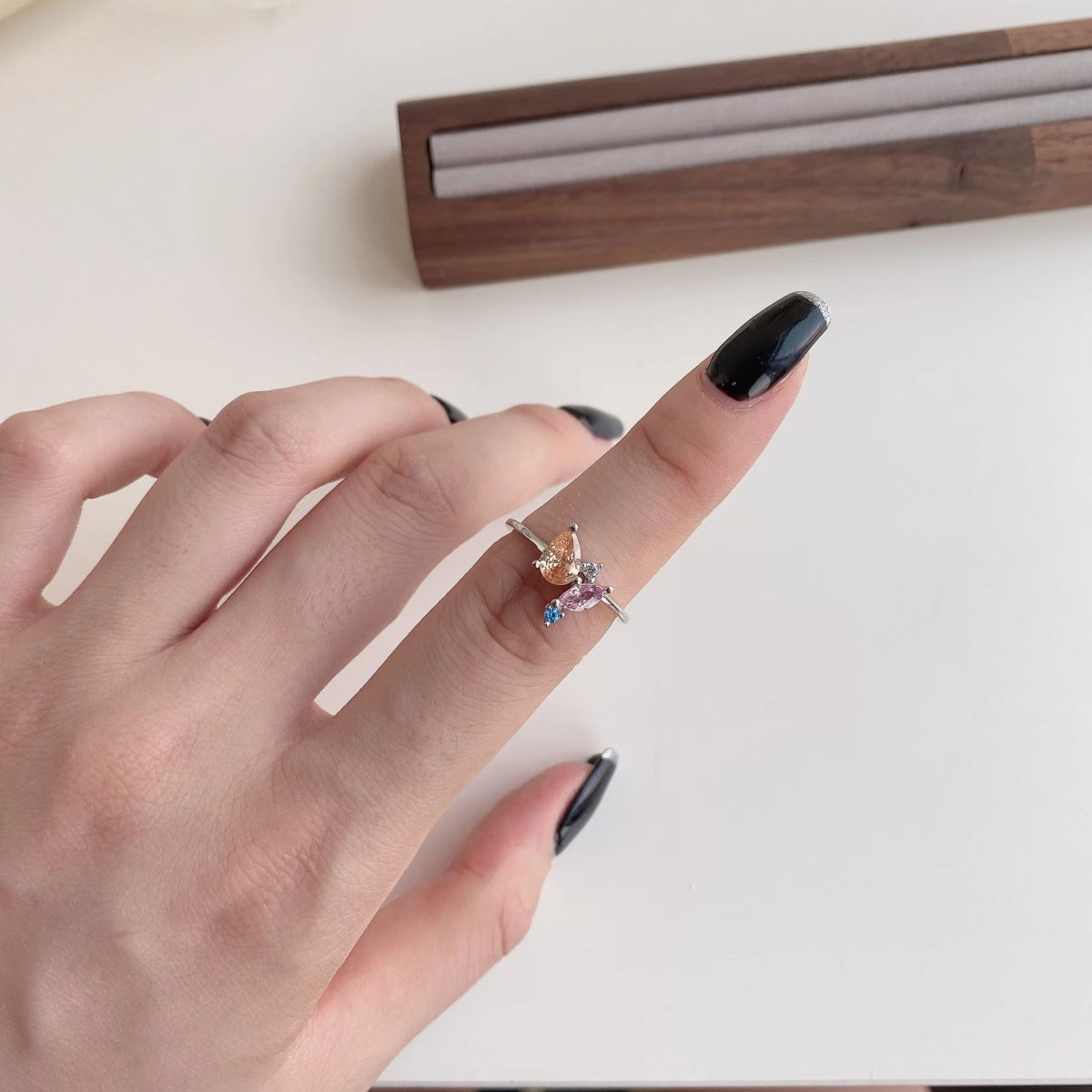 [CiCi]Radiant Colorful Multi Cut Daily Ring