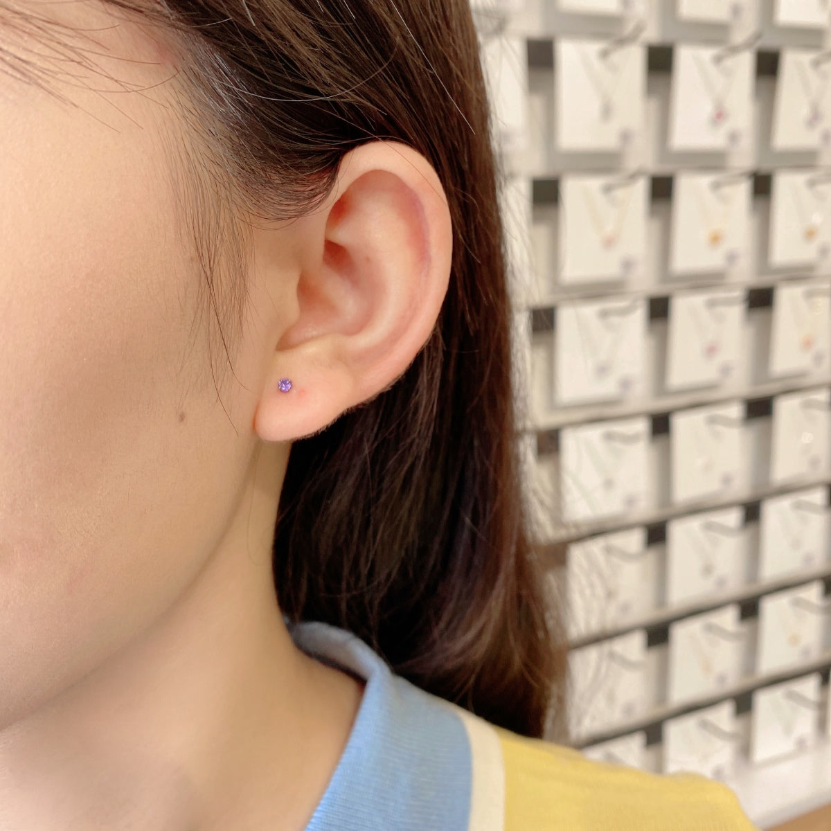 [CiCi]Delicate Solitaire Earrings