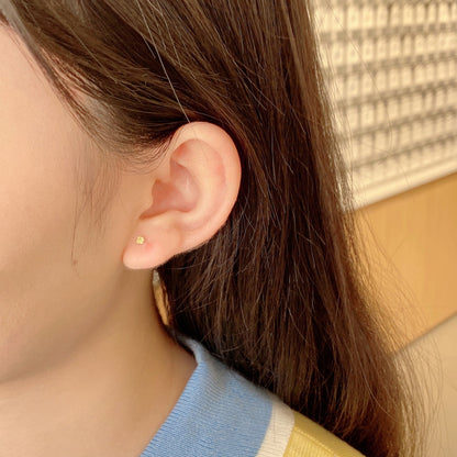 [CiCi]Delicate Solitaire Earrings