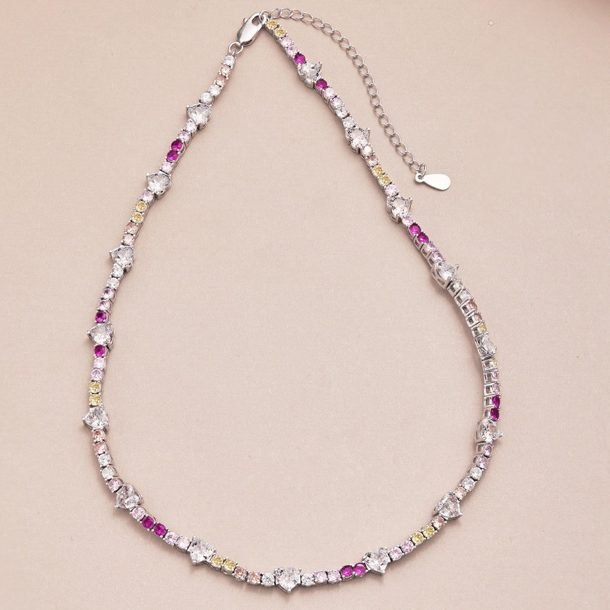 [CiCi]Delicate Colorful Rainbow Tennis Chain