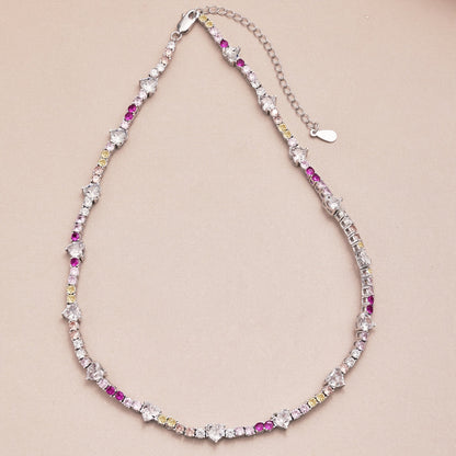 [CiCi]Delicate Colorful Rainbow Tennis Chain