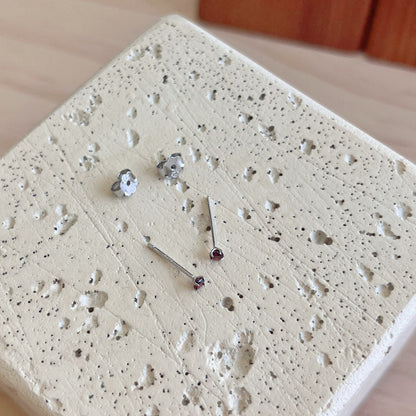 [CiCi]Delicate Solitaire Earrings
