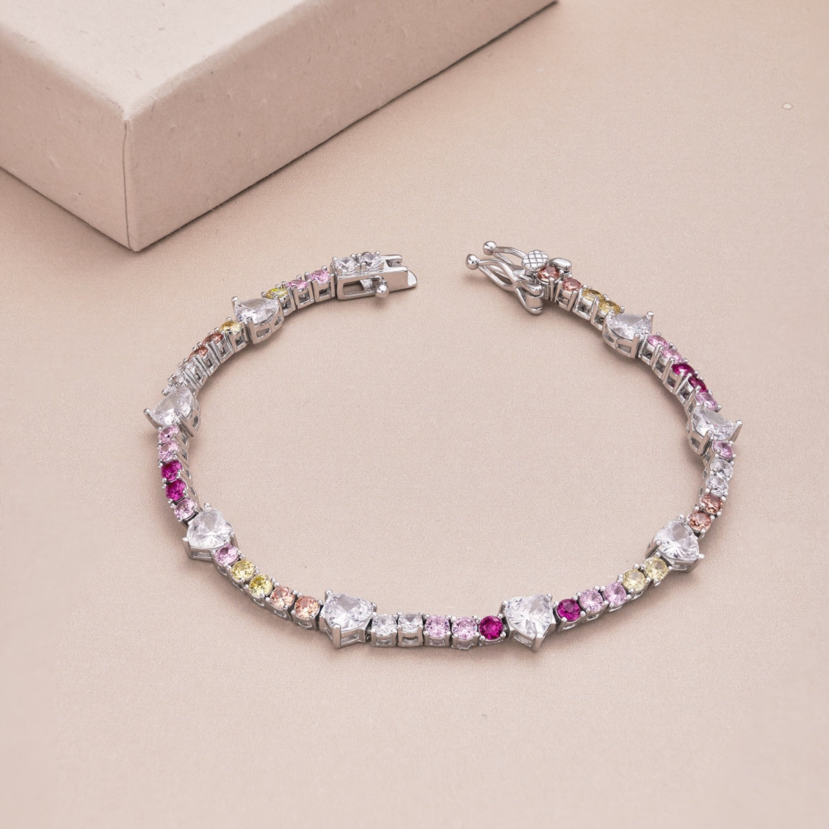[CiCi]Romantic Heart Shape Round Cut Lover Bracelet
