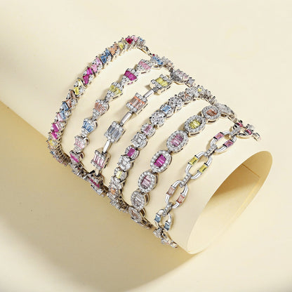 [CiCi]Ornate Sparkling Multi Cut Party Bracelet