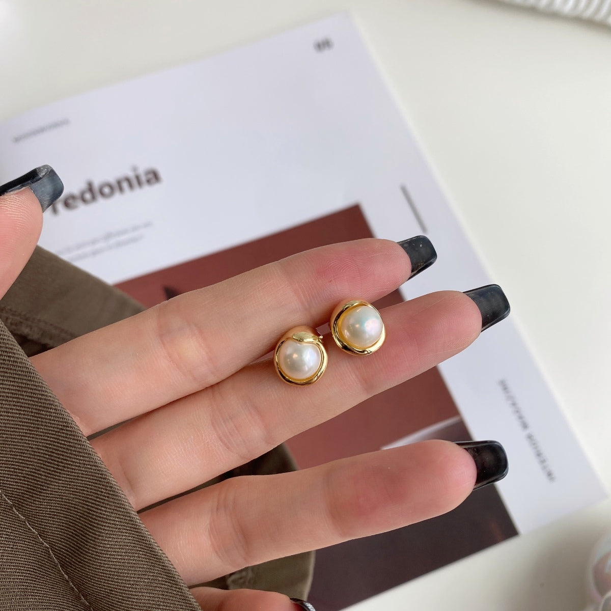 [CiCi]Dainty Bread Pearl Earrings