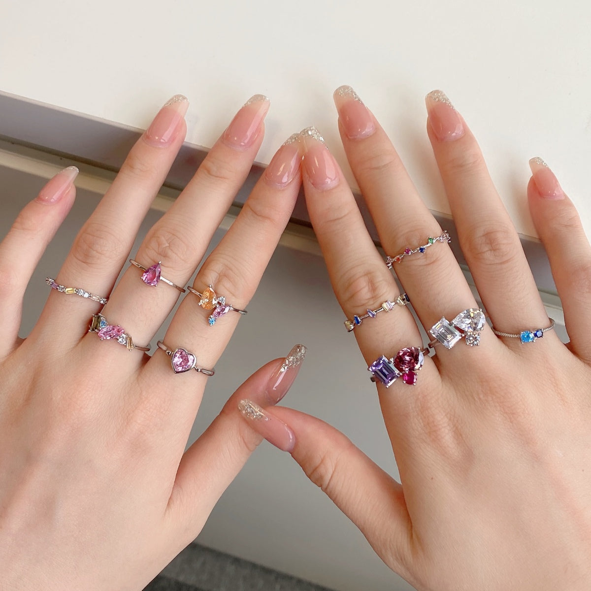 [CiCi]Radiant Colorful Multi Cut Daily Ring