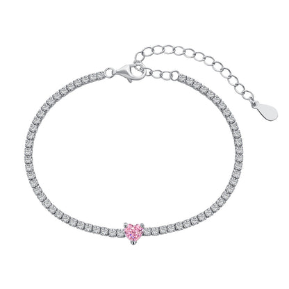 [CiCi]0.5 Carat Elegant Romantic Heart Shape Lover Bracelet