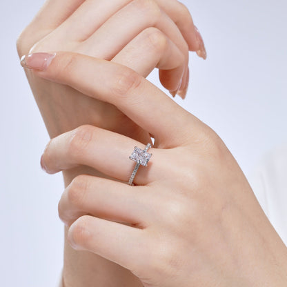 [CiCi]2.0 Carat Dazzling Sparkling Radiant Cut Party Ring