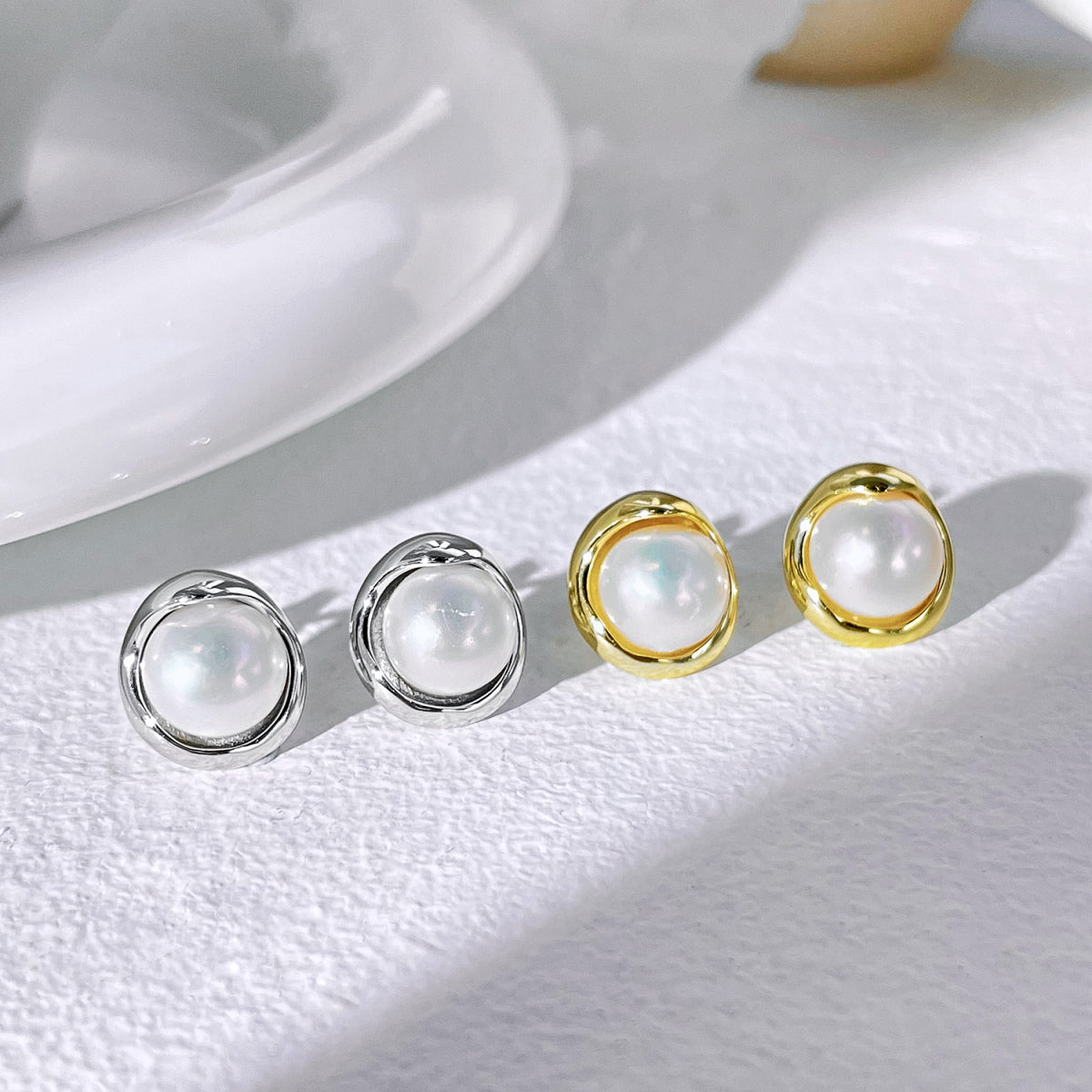 [CiCi]Dainty Bread Pearl Earrings