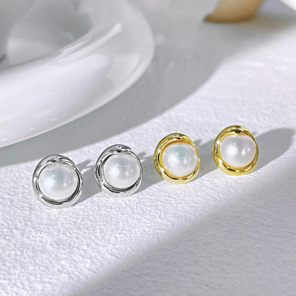 [CiCi]Dainty Bread Pearl Earrings