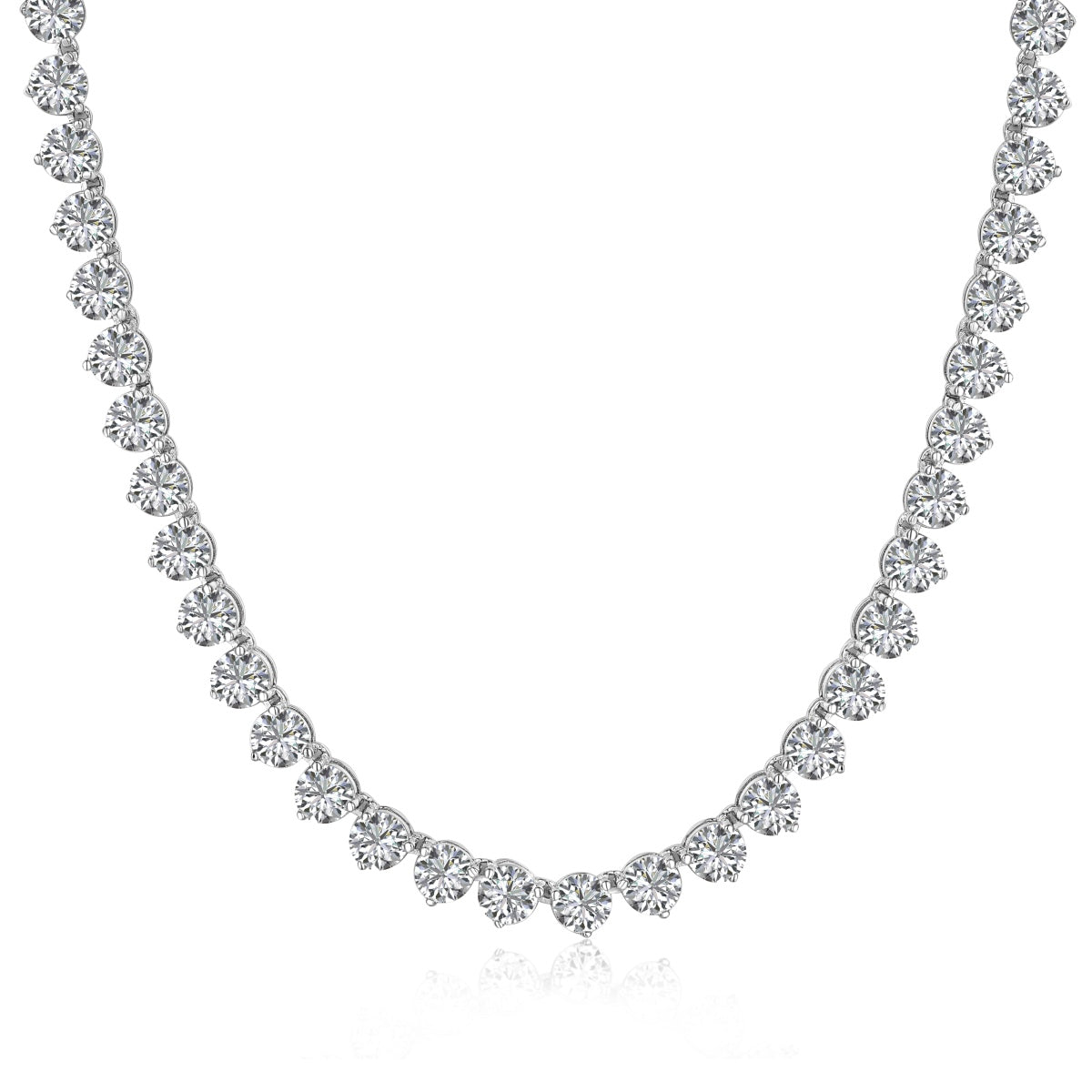 [CiCi]Ornate Heart Cut Tennis Necklace