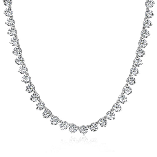 [CiCi]Ornate Heart Cut Tennis Necklace