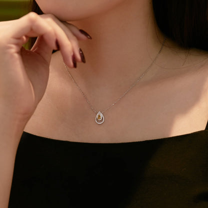 [CiCi]Sparkling Pear Cut Necklace