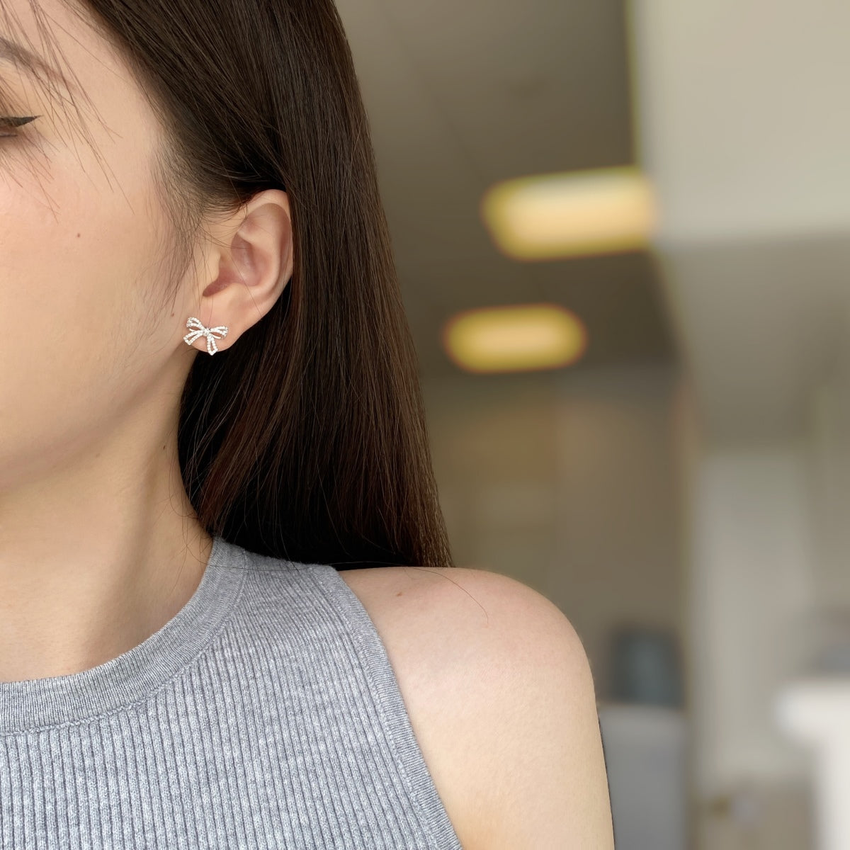 [CiCi]Dainty Bow Shape Earrings