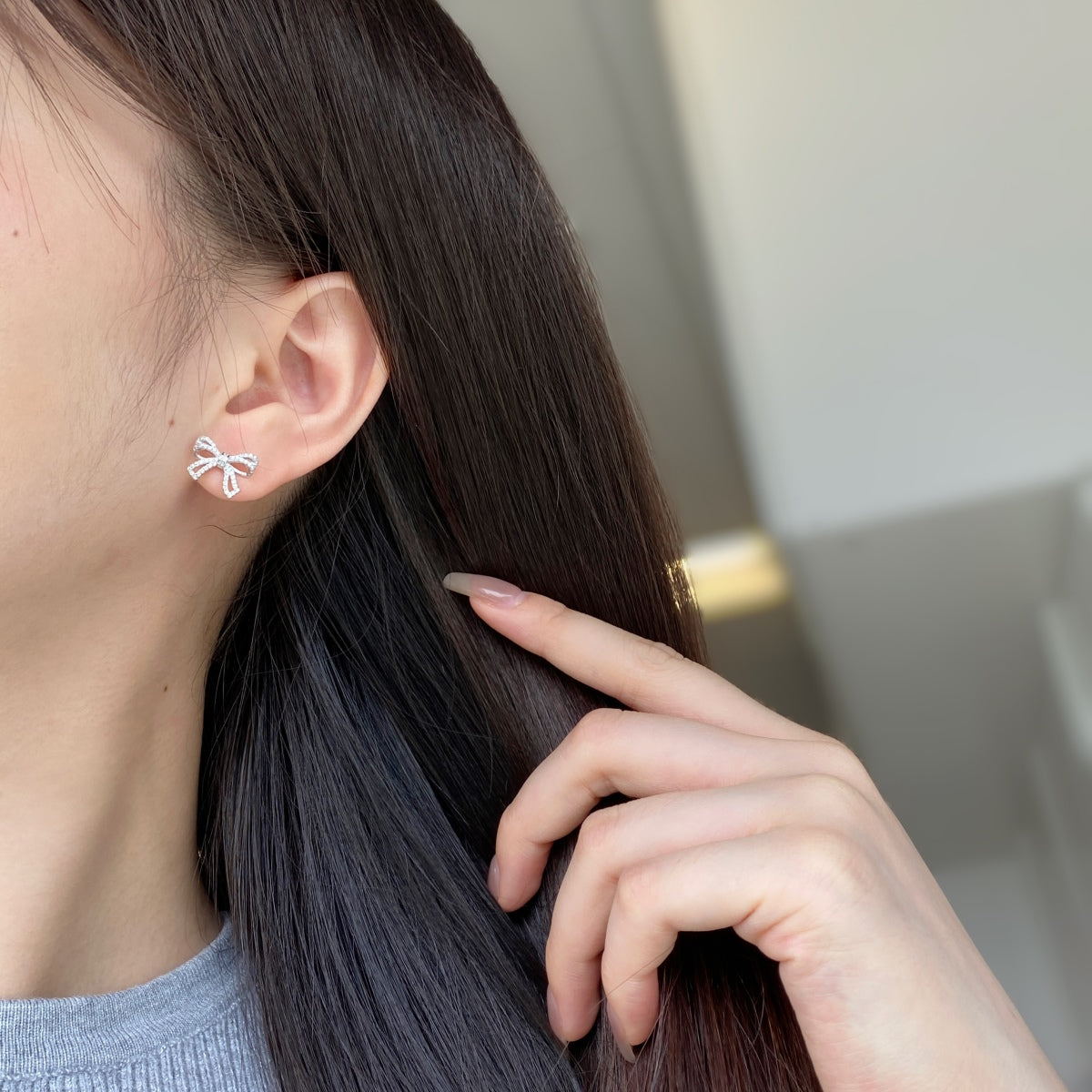[CiCi]Dainty Bow Shape Earrings